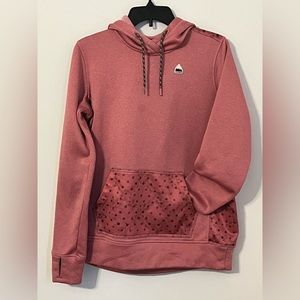 Women's Medium Burton Oak Pullover Hoodie Color Rosebud Heater faded polka dots